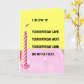 Funny verspätete Geburtstag Karte (Gelbe Blume)