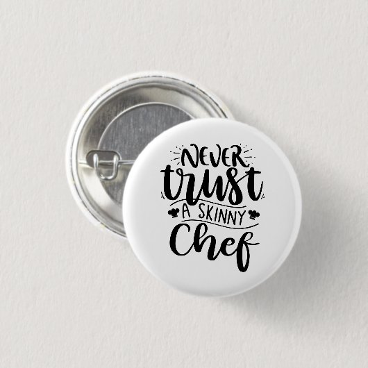 Funny Vertraue niemals einem hässlichen Koch, der Button (Vorne & Hinten)