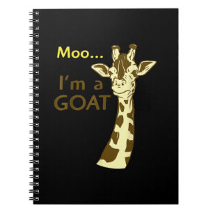 Funny verwirrt Giraffe Moo Ich bin eine Ziege Notizblock