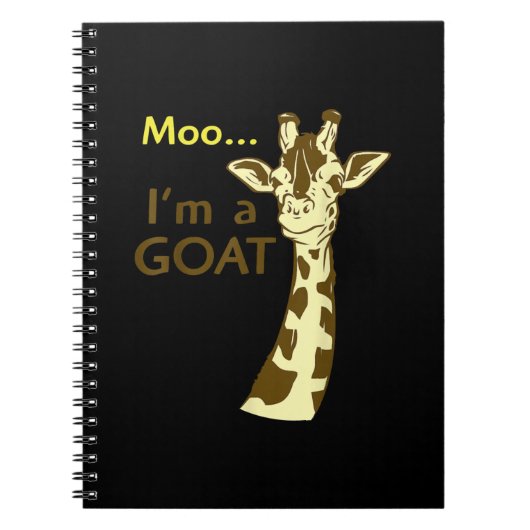 Funny verwirrt Giraffe Moo Ich bin eine Ziege Notizblock (Vorderseite)
