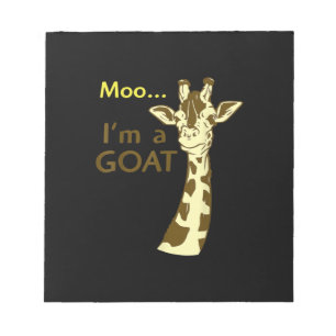 Funny verwirrt Giraffe Moo Ich bin eine Ziege Notizblock