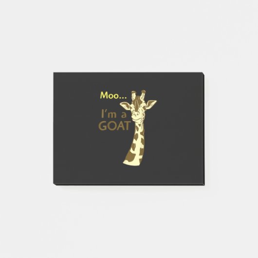 Funny verwirrt Giraffe Moo Ich bin eine Ziege Post-it Klebezettel (Vorderseite)