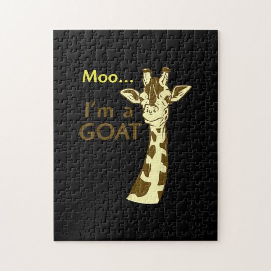 Funny verwirrt Giraffe Moo Ich bin eine Ziege Puzzle (Vertikal)