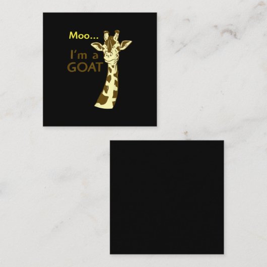Funny verwirrt Giraffe Moo Ich bin eine Ziege Quadratische Visitenkarte (Vorne/Hinten)
