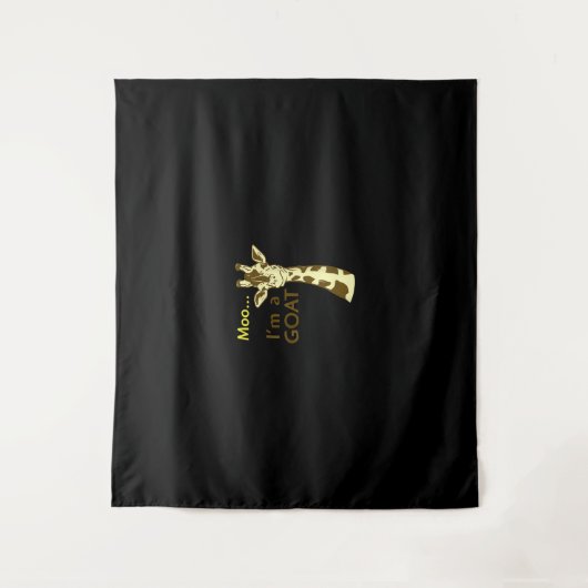 Funny verwirrt Giraffe Moo Ich bin eine Ziege Wandteppich (Vorderseite)