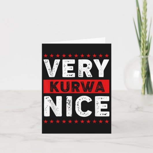 Funny Very Kurwa Nice Lish English Sarcasm Quote M Karte (Vorderseite)