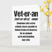 FUNNY VETERAN American Veteran Gift Veterans Day Karte (Gelbe Blume)