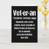 FUNNY VETERAN American Veteran Gift Veterans Day Karte (Gelbe Blume)