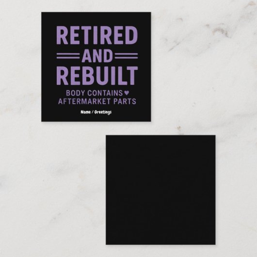 Funny Veterans müde und wieder aufbauen Körper Quadratische Visitenkarte (Vorne/Hinten)