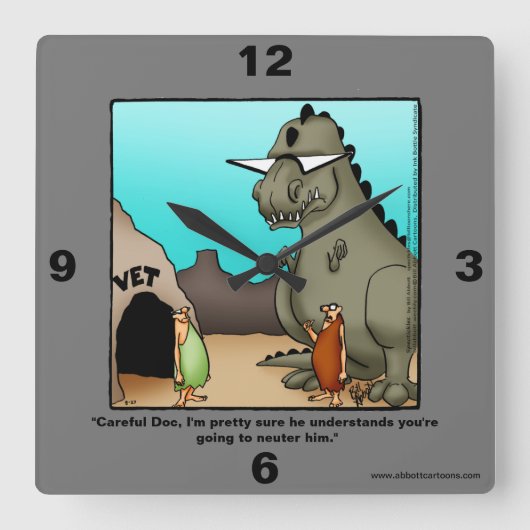 Funny Veterinarian Humor Wall Clock Quadratische Wanduhr (Vorderseite)
