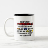 Funny Veterinarian ... OMG WTF LOL Zweifarbige Tasse (Links)