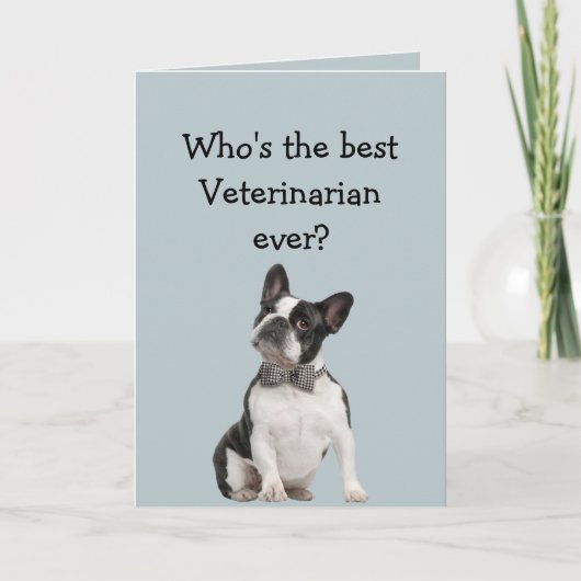 Funny Veterinarian Thank You Wishes Boston Terrier Karte (Vorderseite)