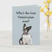 Funny Veterinarian Thank You Wishes Boston Terrier Karte (Gelbe Blume)