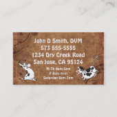 Funny Veterinary Business Card Visitenkarte (Rückseite)