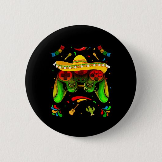 Funny Video Game Cinco De Mayo Boys Kinder Fie Fie Button (Vorderseite)