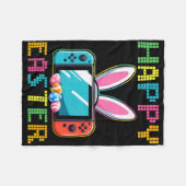 Funny Video Game Easter Bunny Gaming Controller Ga Fleecedecke (Vorderseite (Horizontal))