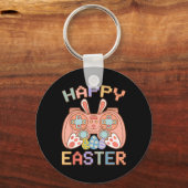 Funny Video Game Easter Bunny Gaming Controller Ga Schlüsselanhänger (Vorderseite)