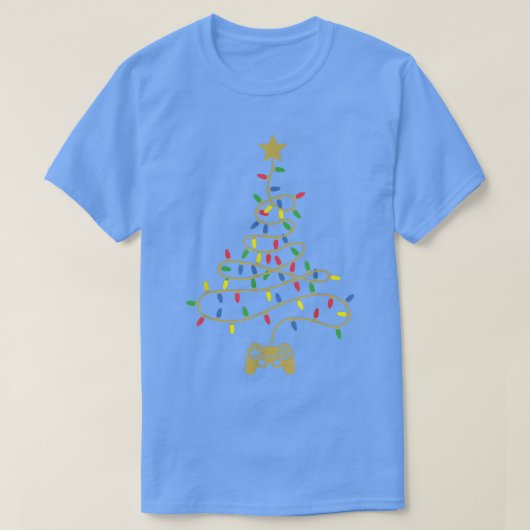 Funny Video Game Weihnachtsbaum Lichter Xmas Gamin T-Shirt (Design vorne)