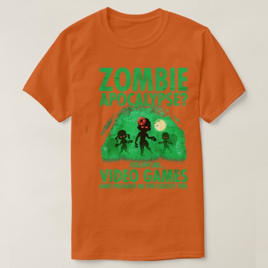 Funny Video Gamer Halloween Zombie T-Shirt (Design vorne)