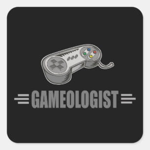 Funny Video Gamer Quadratischer Aufkleber