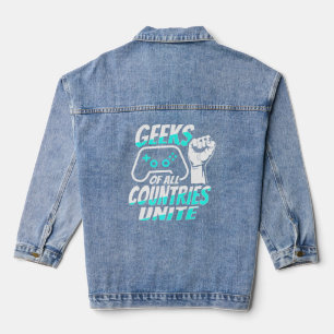 Funny Video Gaming Geek Meme für ein Video-Gamer Jeansjacke