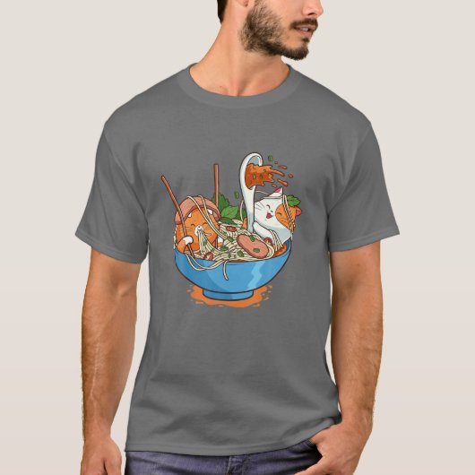 Funny Vietnamese Pho Noodle Soup Katzen spielen in T-Shirt (Vorderseite)