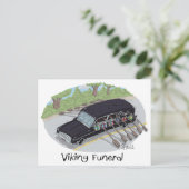 Funny Viking Beerdigung Post Card Postkarte (Stehend Vorderseite)