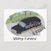 Funny Viking Beerdigung Post Card