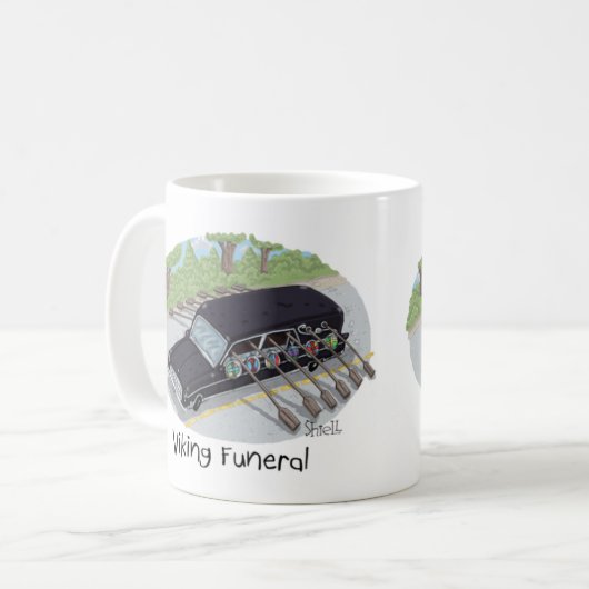 Funny Viking Beerdigung Tasse (Vorderseite Links)