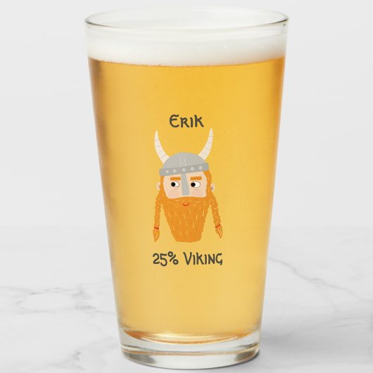 Funny Viking DNA Personalisiert Bierglas Glas