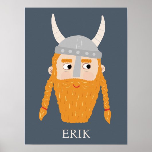 Funny Viking Personalisiert Poster (Vorne)