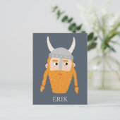 Funny Viking Personalisiert Postkarte (Stehend Vorderseite)