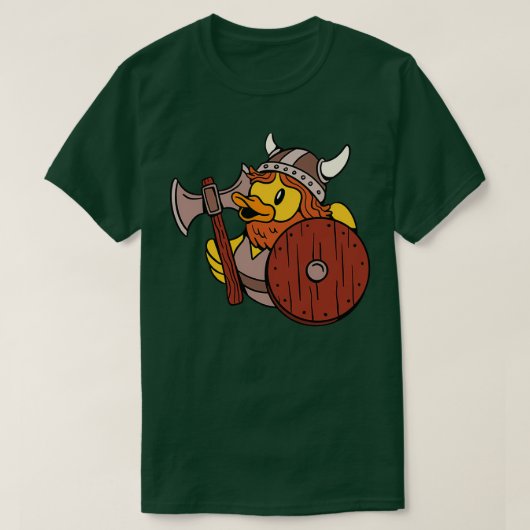 Funny Viking Rubber Duck Ax Schild Helm Bart Gi T-Shirt (Design vorne)