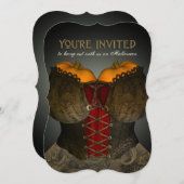 Funny Viktorianisch Corset Halloween-Party laden Einladung (Vorne/Hinten)