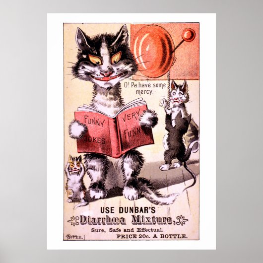 Funny Viktorianisch Era Cat Ad Poster (Vorne)