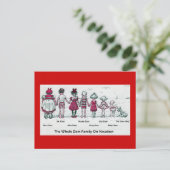 Funny Viktorianisch Family Beach Urlaub Postkarte (Stehend Vorderseite)