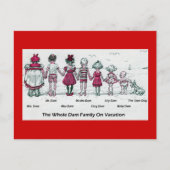 Funny Viktorianisch Family Beach Urlaub Postkarte (Vorderseite)