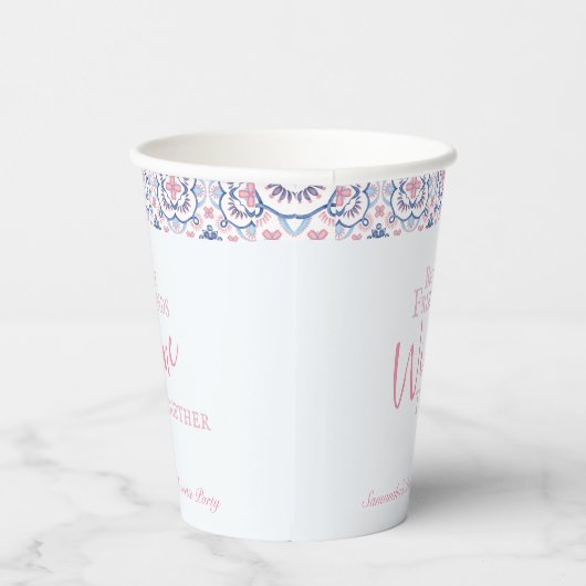 Funny Vino Before Vows Bachelorette Pappbecher (Rechts)