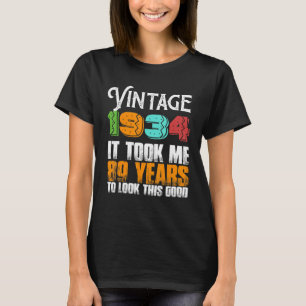 Funny Vintag 1934 89 Jahre alt Geburtstag Retro Fe T-Shirt