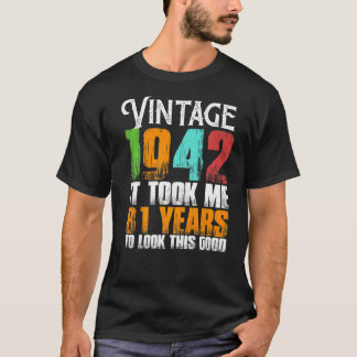 Funny Vintag 1942 81 Jahre alt Geburtstag Retro Fe T-Shirt