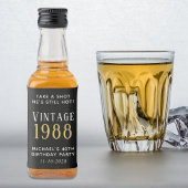 Funny Vintag 40. Geburtstag Gastgeschenk Schwarz Alkoholflaschenetikett