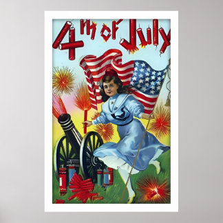 Funny Vintag 4. Juli Poster
