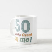 Funny Vintag 50. Geburtstag Kaffeetasse (Vorderseite Links)