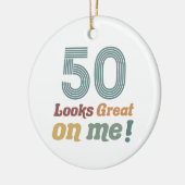 Funny Vintag 50. Geburtstag Keramik Ornament (Links)