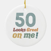 Funny Vintag 50. Geburtstag Keramik Ornament (Hinten)