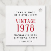 Funny Vintag 50. Geburtstagsparty Geschenkanhänger (Rückseite)