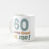 Funny Vintag 60. Geburtstag Kaffeetasse (Vorderseite Links)