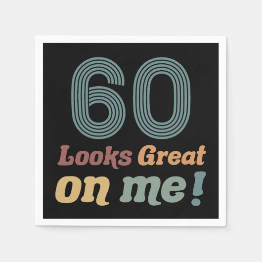 Funny Vintag 60. Geburtstag Serviette (Vorderseite)