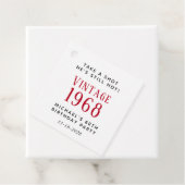 Funny Vintag 60. Geburtstagsparty Geschenkanhänger (Beispiel)