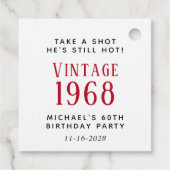 Funny Vintag 60. Geburtstagsparty Geschenkanhänger (Rückseite)